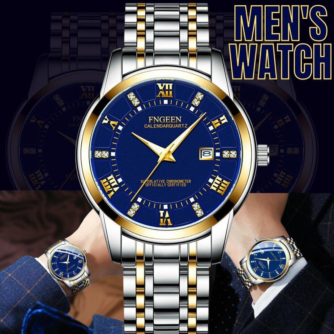 Fngeen Men's Luminous Classic Stainless Steel Watch
