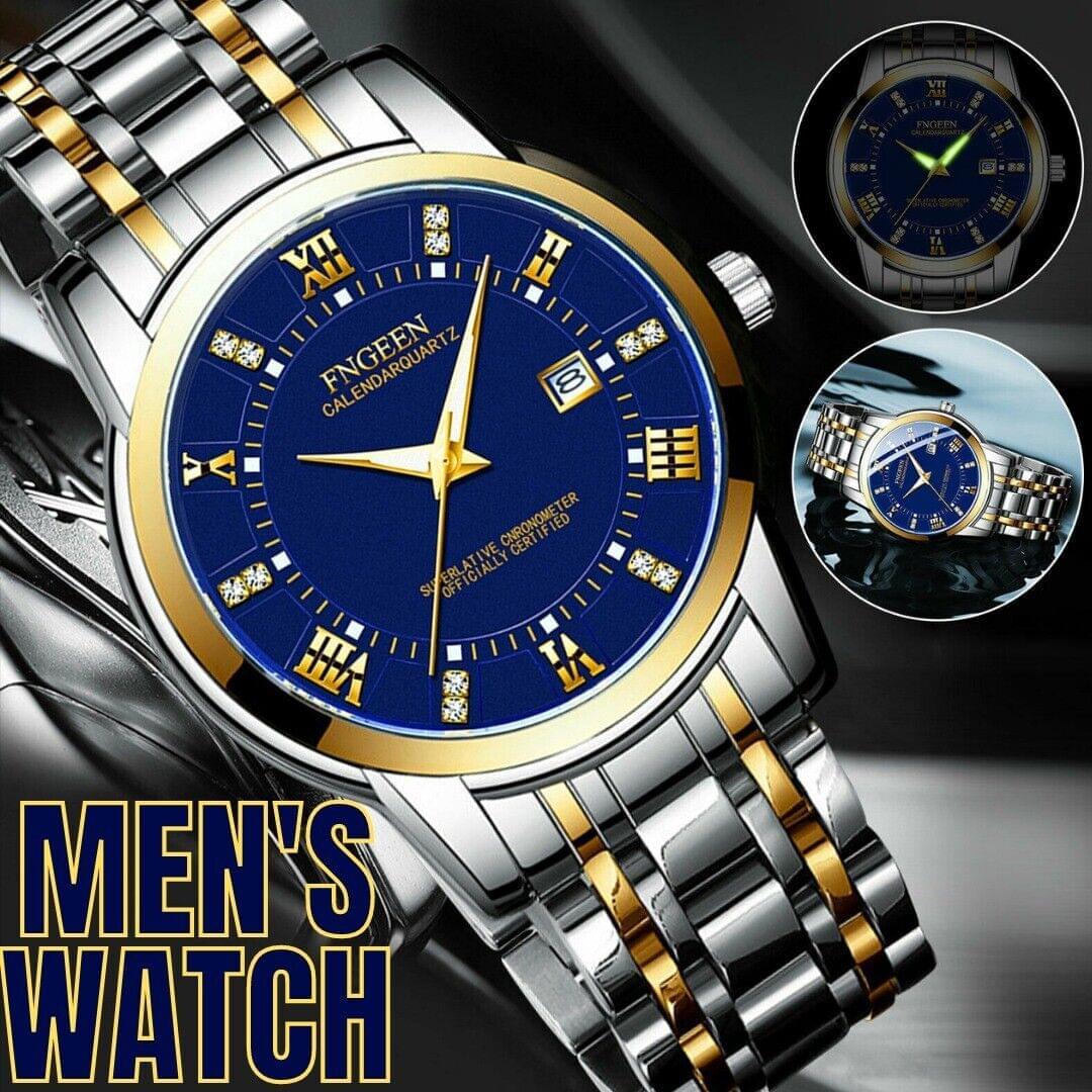 Fngeen Men's Luminous Classic Stainless Steel Watch