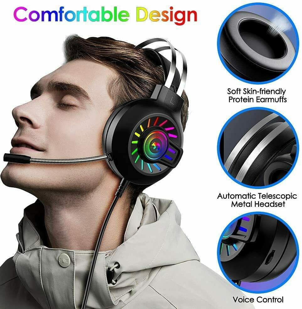 Gaming Headset With Mic for PC Laptop Mac Nintendo PS4 Xbox One