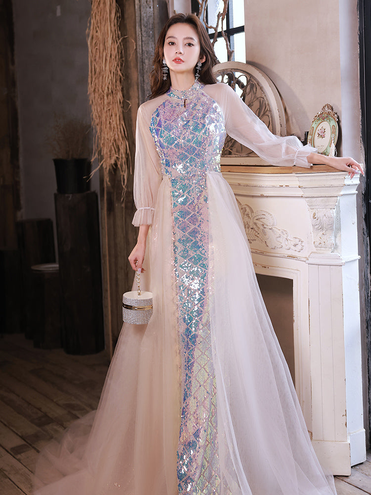 Mermaids Dinner Sequin Evening Dress And Toast