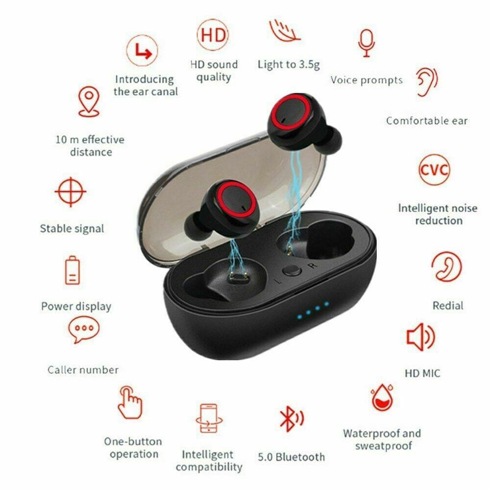 Waterproof Bluetooth 5.0 Wireless Earbuds with Noise Cancelling