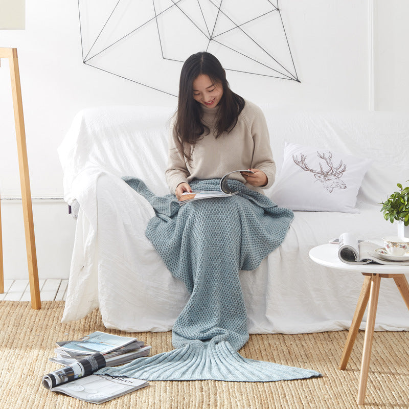 Mermaid Tail Blanket Knitted Crochet for Adult & Children Super Soft Sleeping Blankets