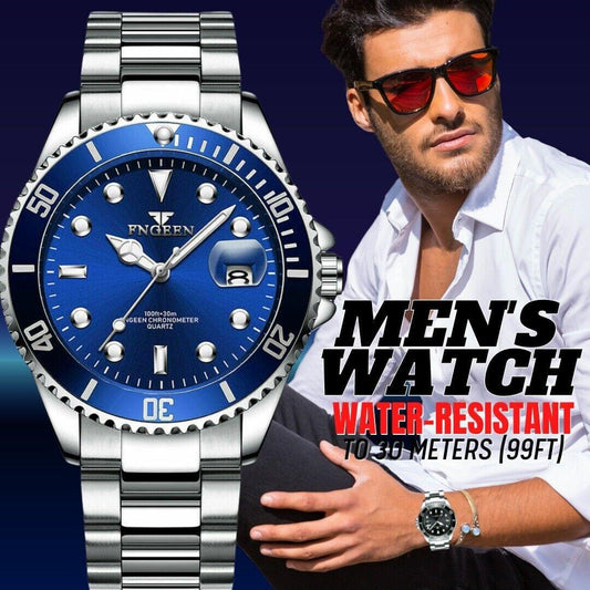 Fngeen Men's Business Luxury Stainless Steel Watch
