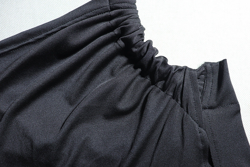 Women's Oblique Shoulder Dress Solid Color