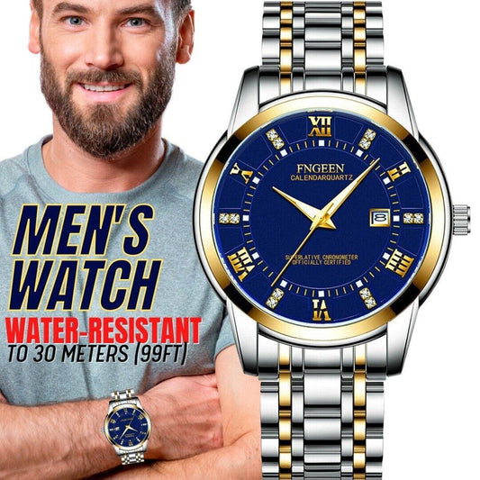 Fngeen Men's Luminous Classic Stainless Steel Watch