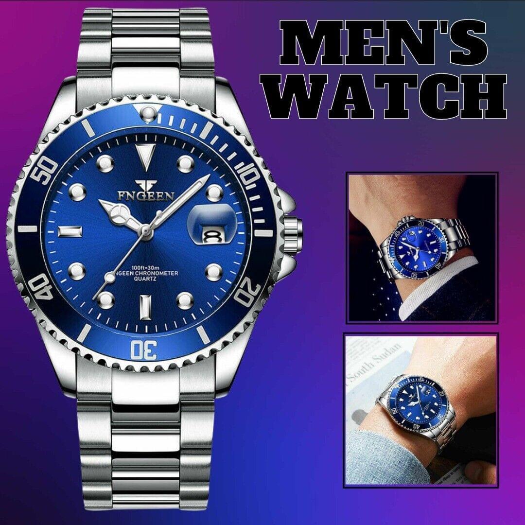 Fngeen Men's Business Luxury Stainless Steel Watch