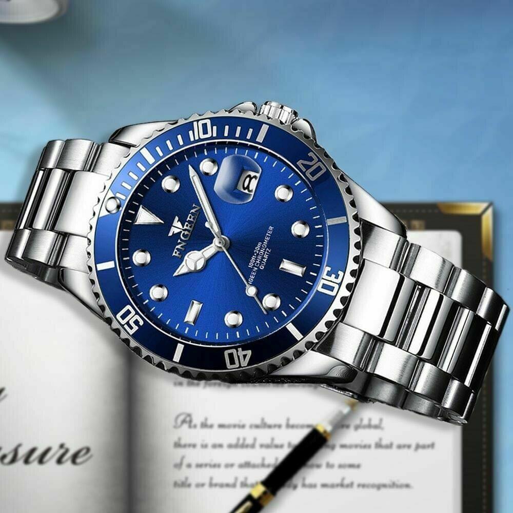 Fngeen Men's Business Luxury Stainless Steel Watch