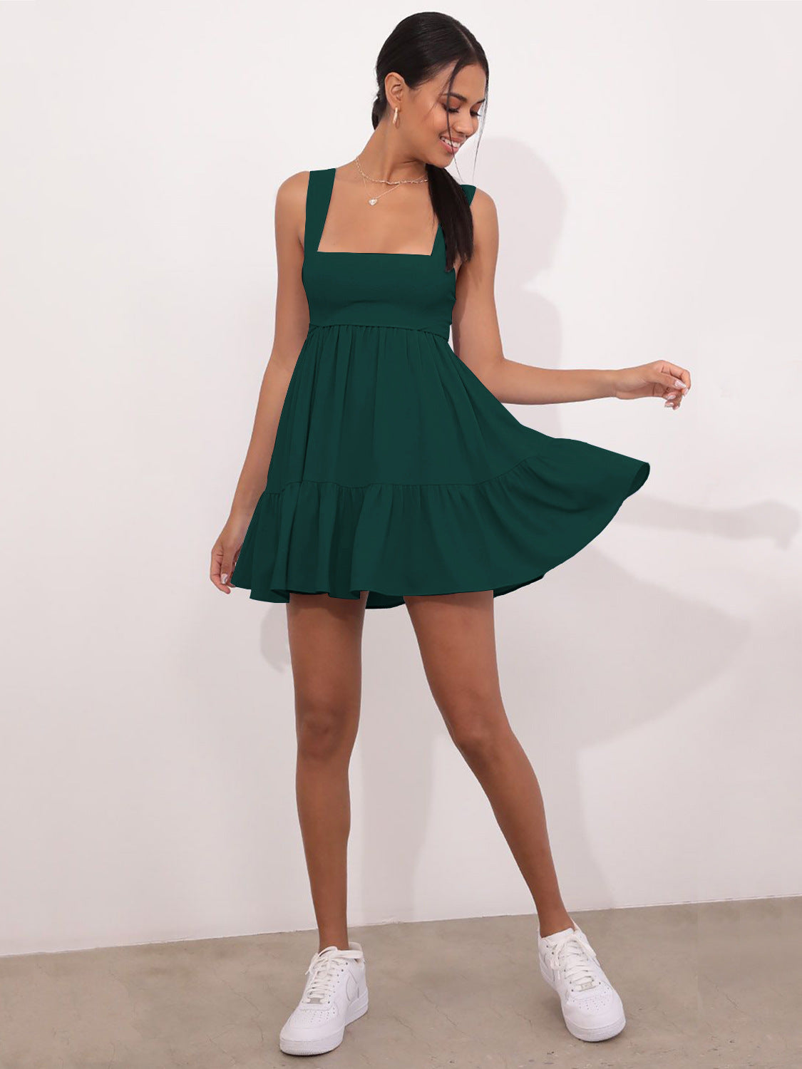 New Fashion Women's Clothing Tube Top Rope Ruffled Strap Dress