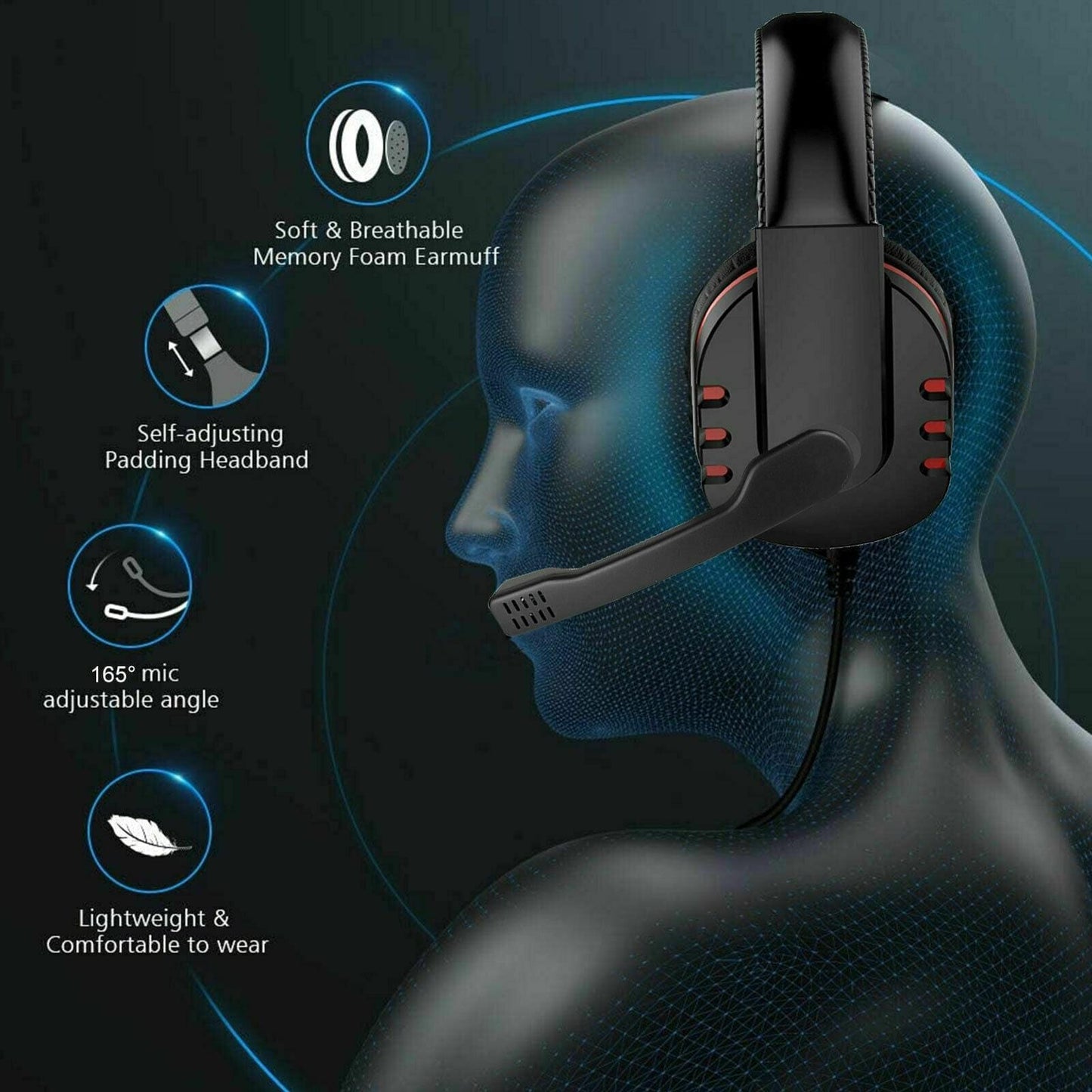 Pro Gamer Headset for PS4 PlayStation 4 Xbox One & PC