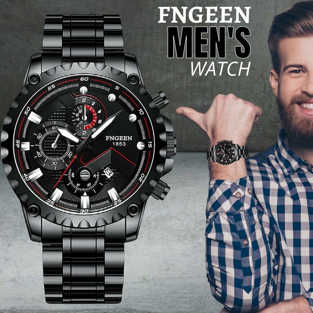 Fngeen Waterproof Men's Luxury Stainless Steel Watch