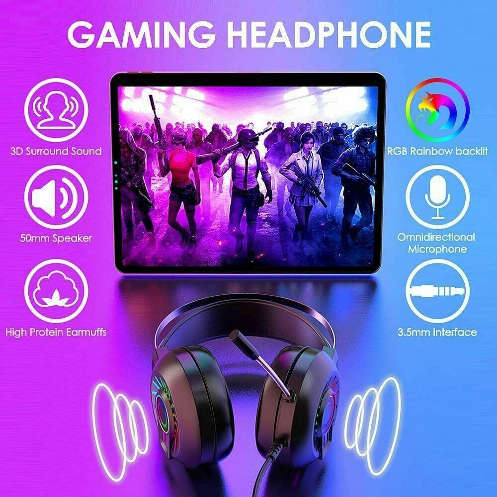 Gaming Headset With Mic for PC Laptop Mac Nintendo PS4 Xbox One