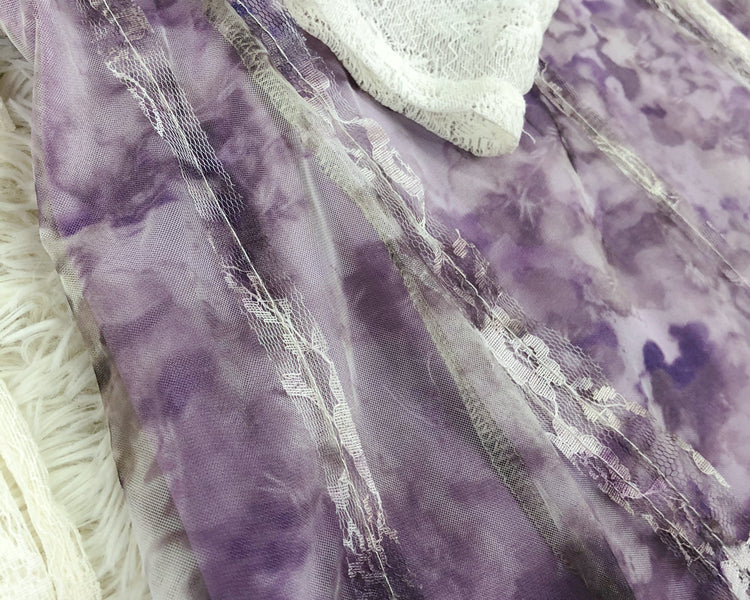 Pure Desire Wind Purple Suspender Skirt Cardigan Suit