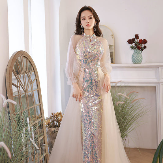 Mermaids Dinner Sequin Evening Dress And Toast